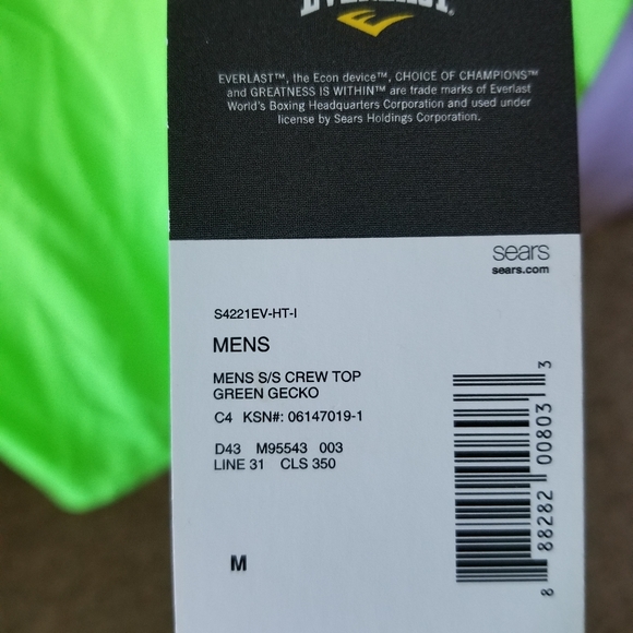 NWT Men's Short Sleeve Everlast T-Shirt Sz M - Picture 4 of 4